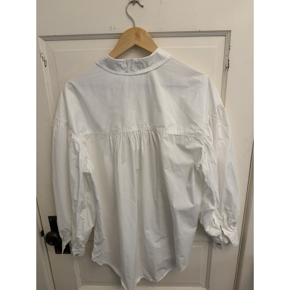 Anthropologie Pilcro Women's Oversized White Poplin Shirt Button-Up Size XS - Picture 9 of 10